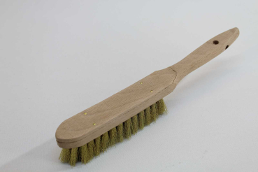 Preview: Drahtbürste 4-reihig, 29 cm, Messingdraht gewellt